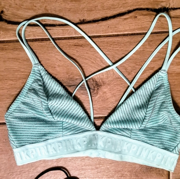 Victoria Secret PINK Stretch Criss Cross Bra Sz M - Picture 8 of 14